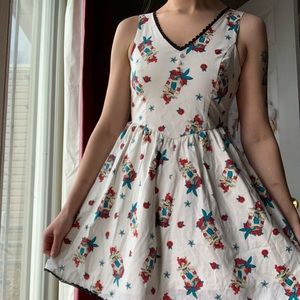 cute little mermaid dress with black lace rim